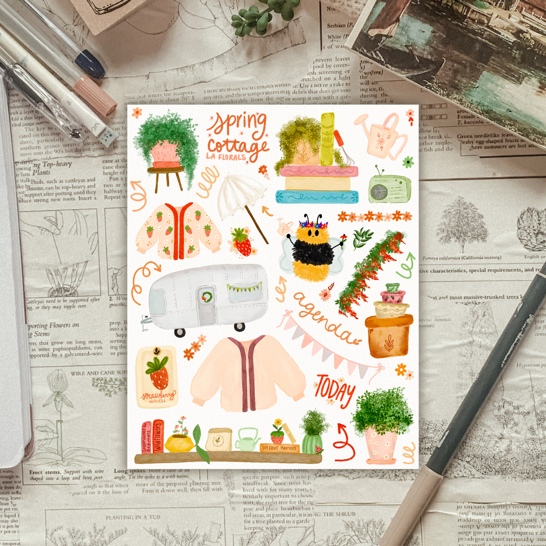 Spring Cottage Sticker Sheet