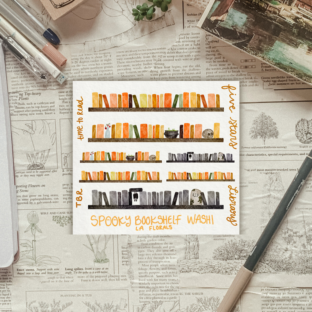Spooky Bookshelves Sticker Sheet