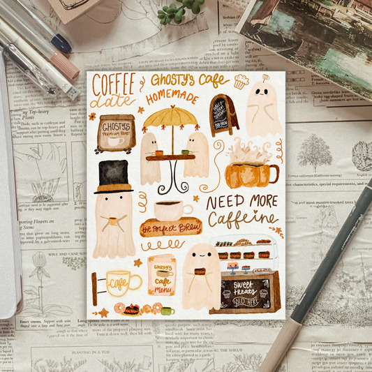 Ghost Cafe Sticker Sheet