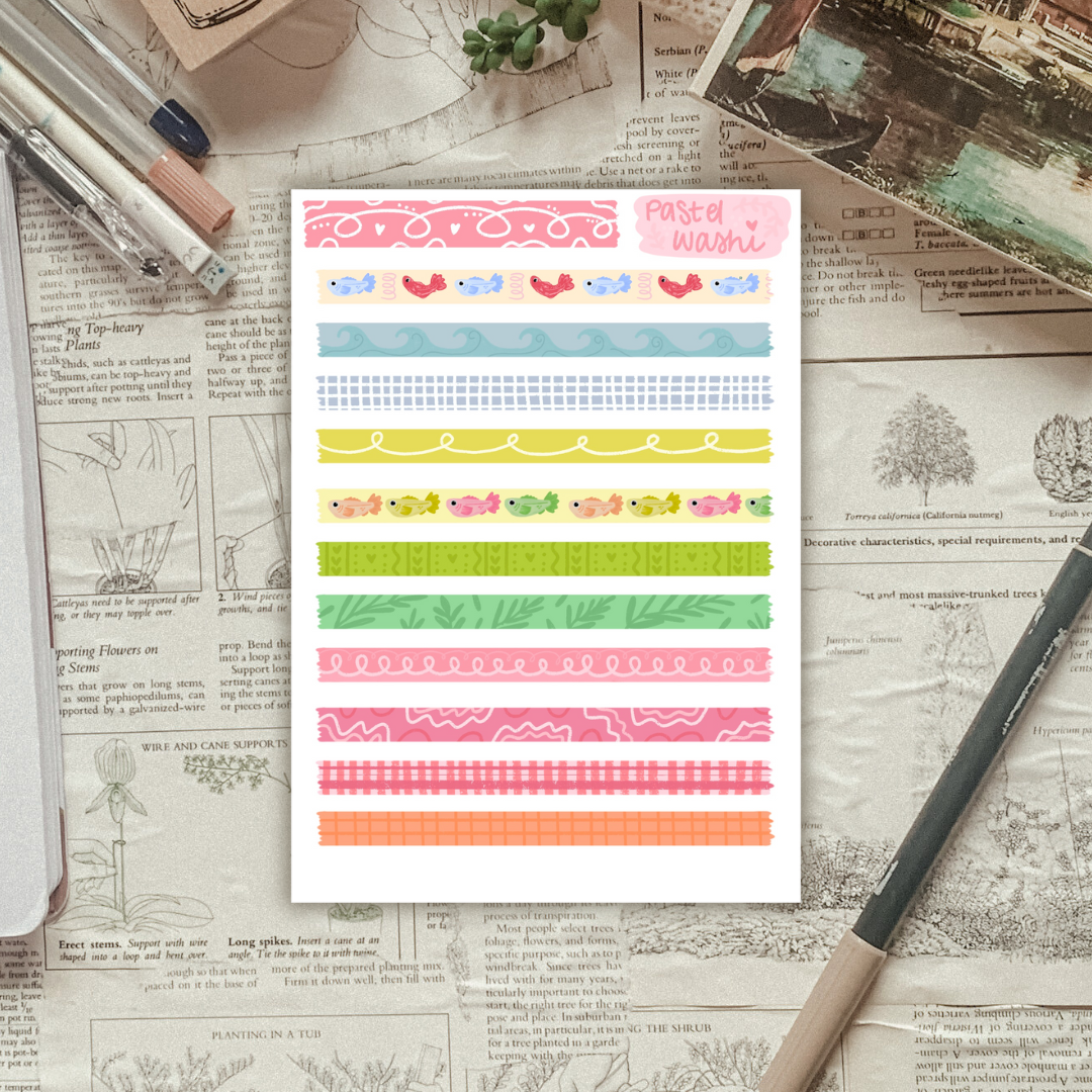Bright Summer "washi" Sticker Sheet