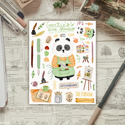 Gertie the Panda Sticker Sheet