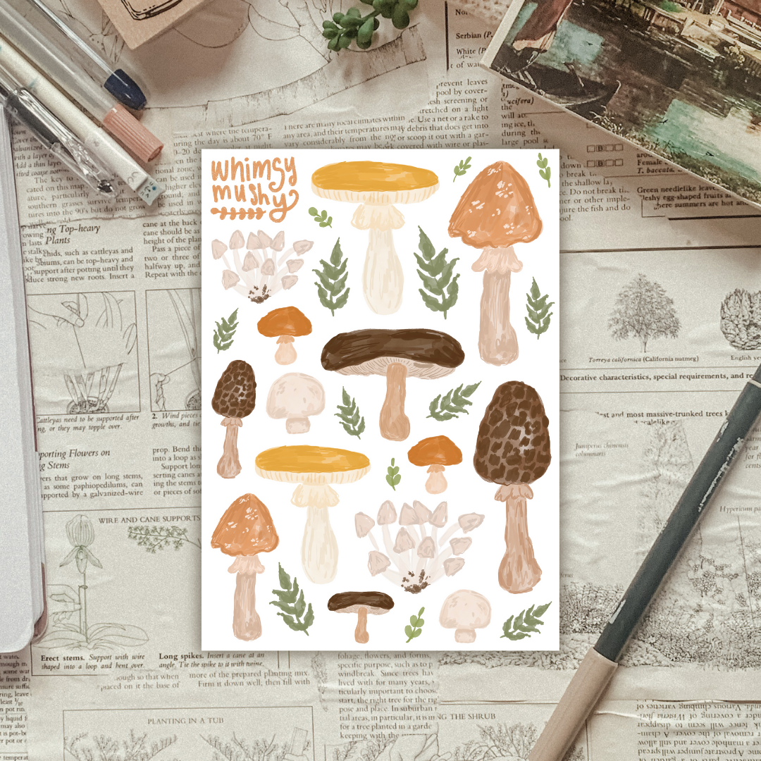 Whimsy Mushrooms Sticker Sheet