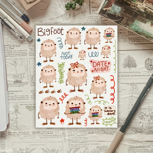 Bigfoot Character Sticker Sheet