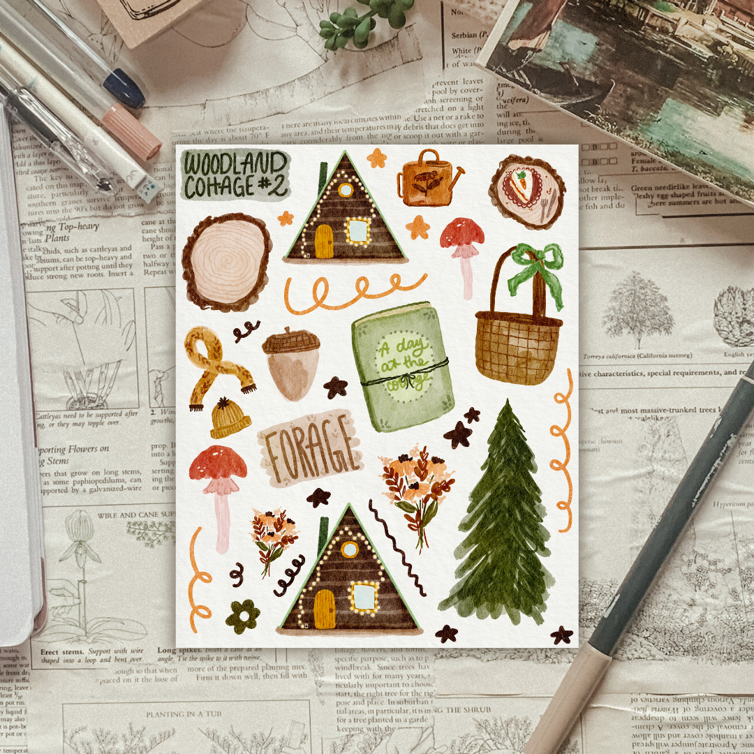 Woodland Cottage #2 Sticker Sheet