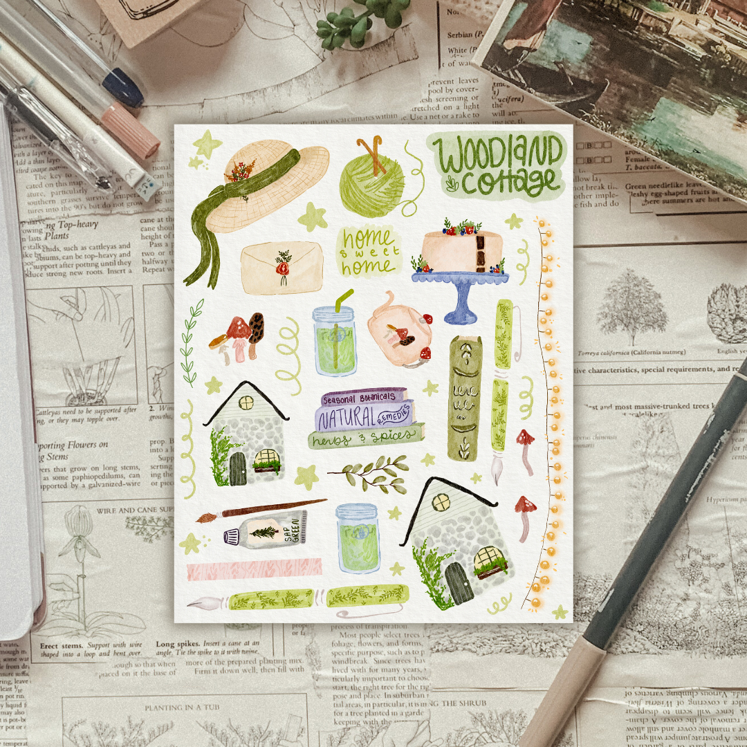 Woodland Cottage #1 Sticker Sheet