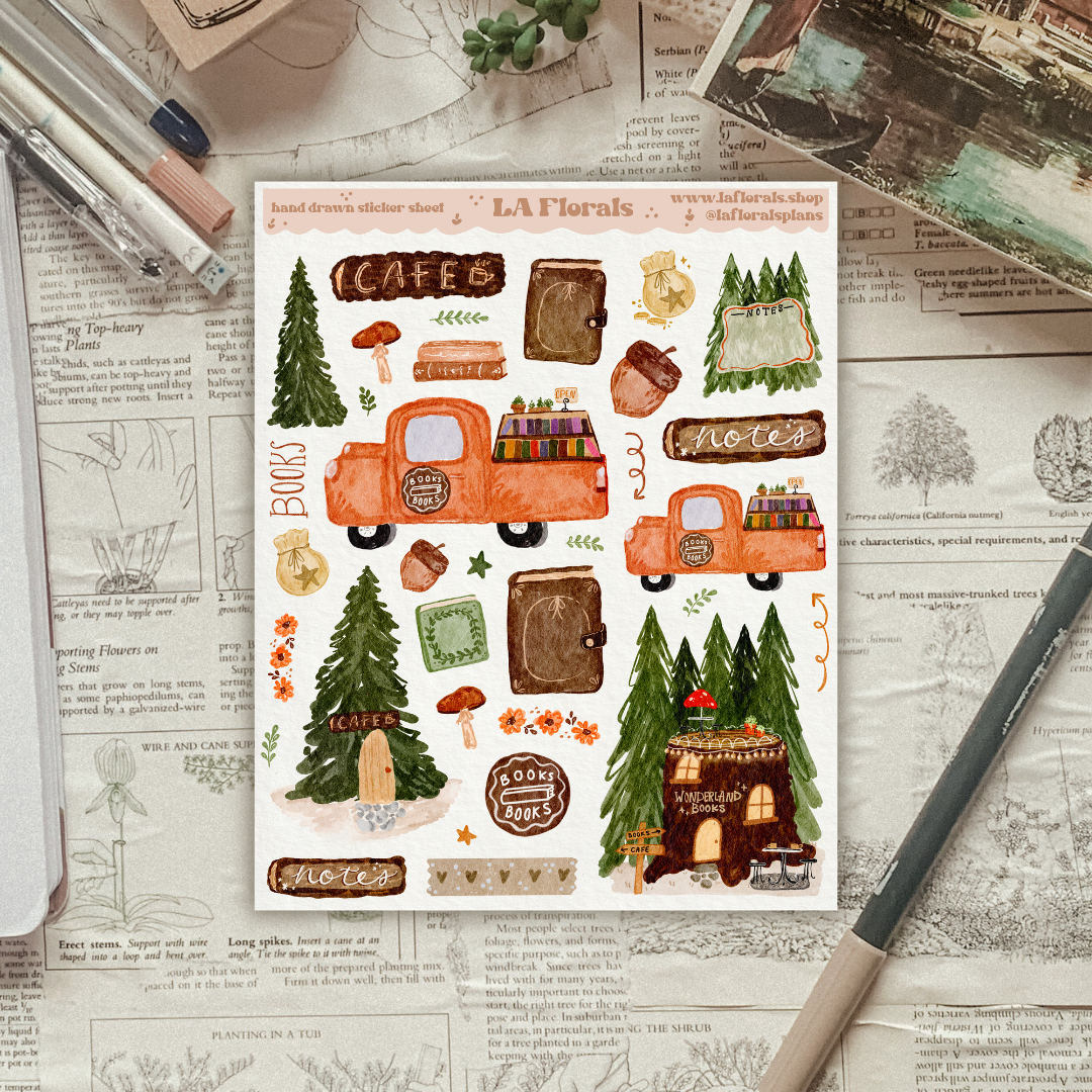 Wonderland Books & Cafe Sticker Sheet