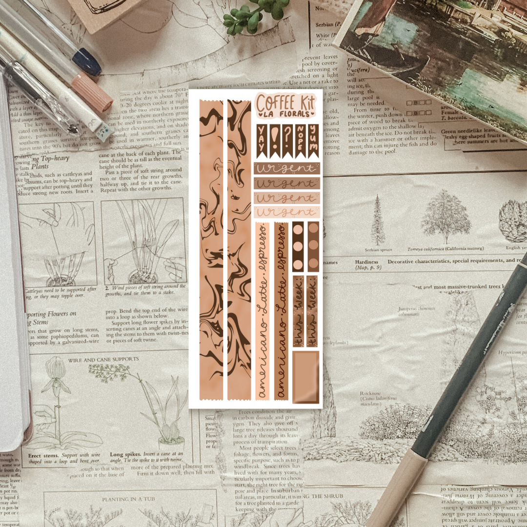 Accent Sticker Sheet ( In the Coffee Universal Planner Kit )