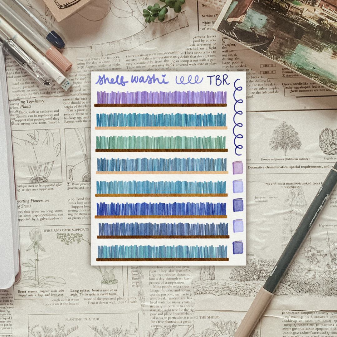 Bluebell Shelves Long Bookshelf Sticker Sheet