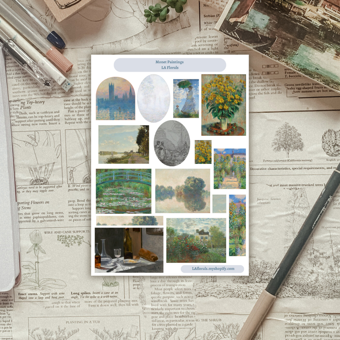 Monet Classic Painting Sticker Sheet