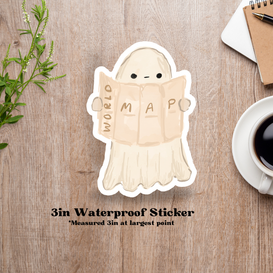 Adventure Map Ghost 3in Waterproof Sticker