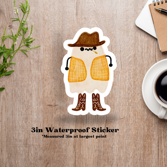 Howdy Ghost 3in Waterproof Sticker