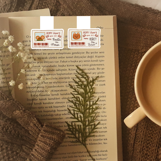 Character Library Cards Folding Magnetic Bookmark