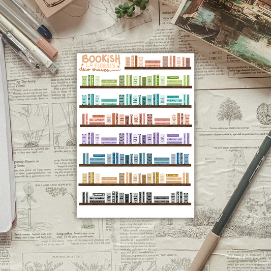 Bookish Shelves Sticker Sheet