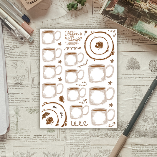 Coffee Cup Swatches Sticker Sheet (clear or matte)