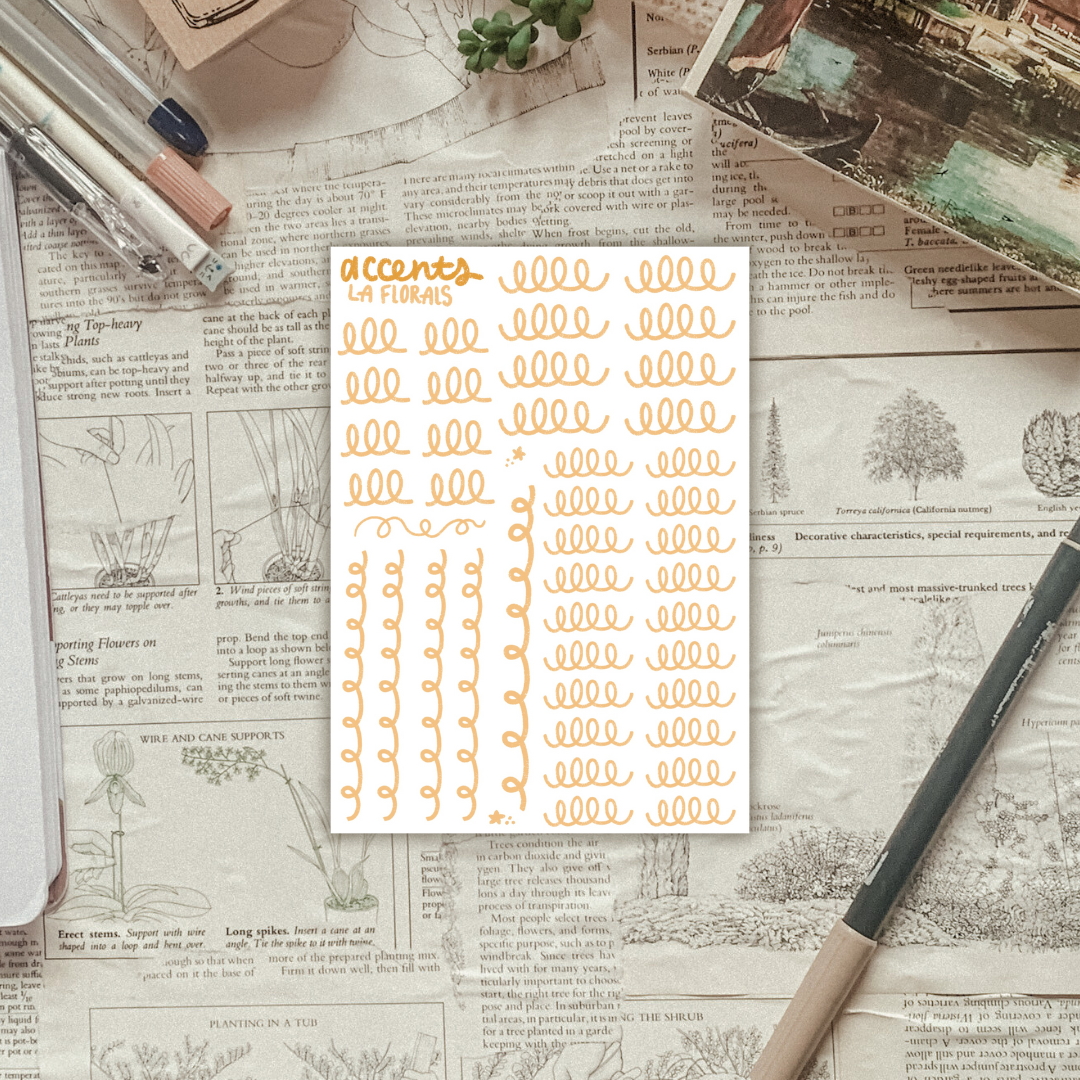 Squiggle Accents Sticker Sheet (three color options)