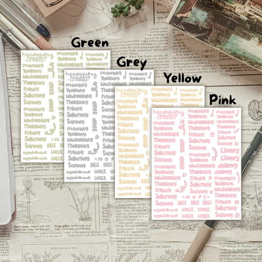 Textured background with 4 sticker sheets  laying on top. 