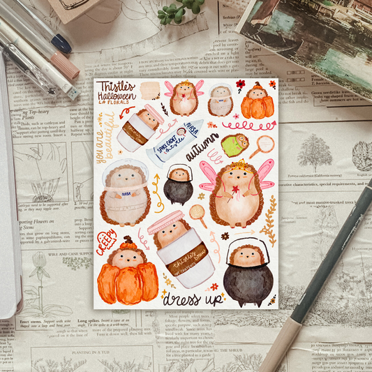 Thistle's Halloween Costumes Sticker Sheet