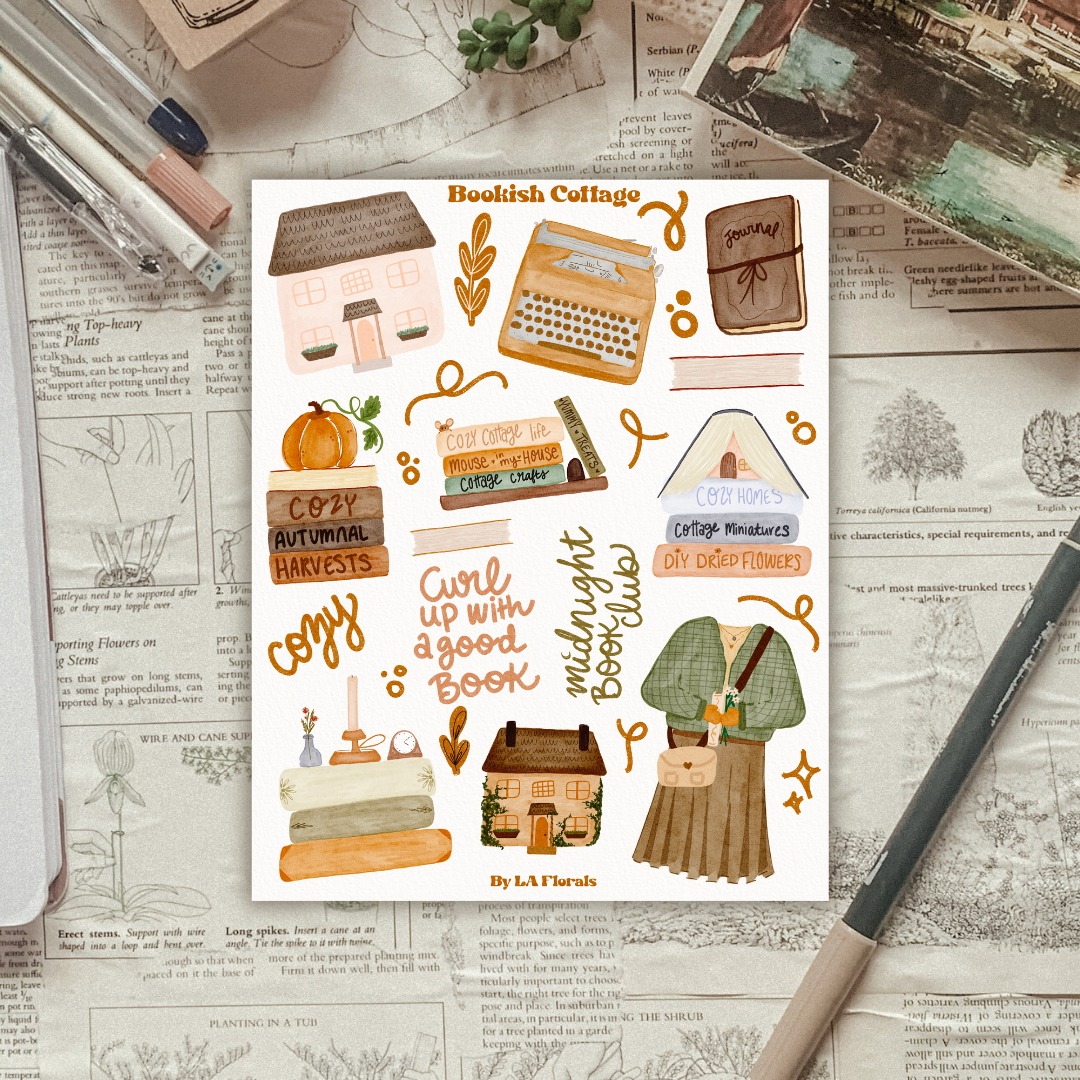 Bookish Cottage Sticker Sheet
