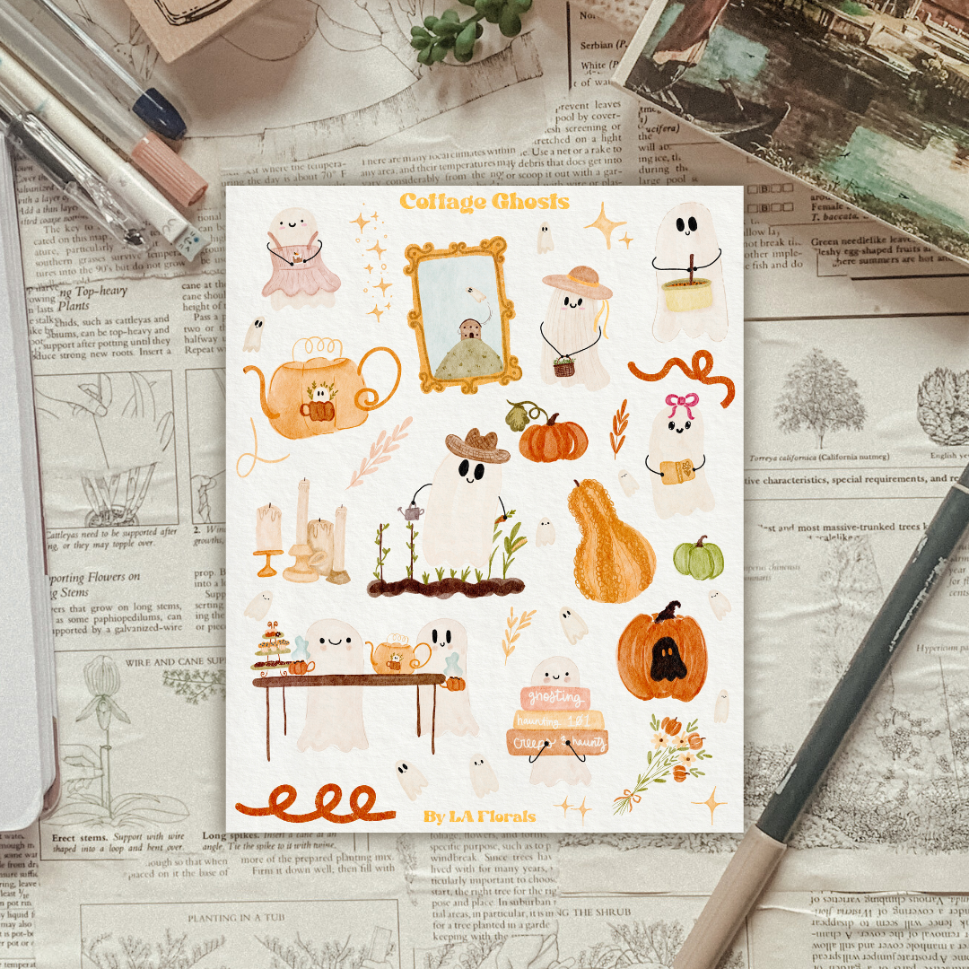 Cottage Ghosts Sticker Sheet