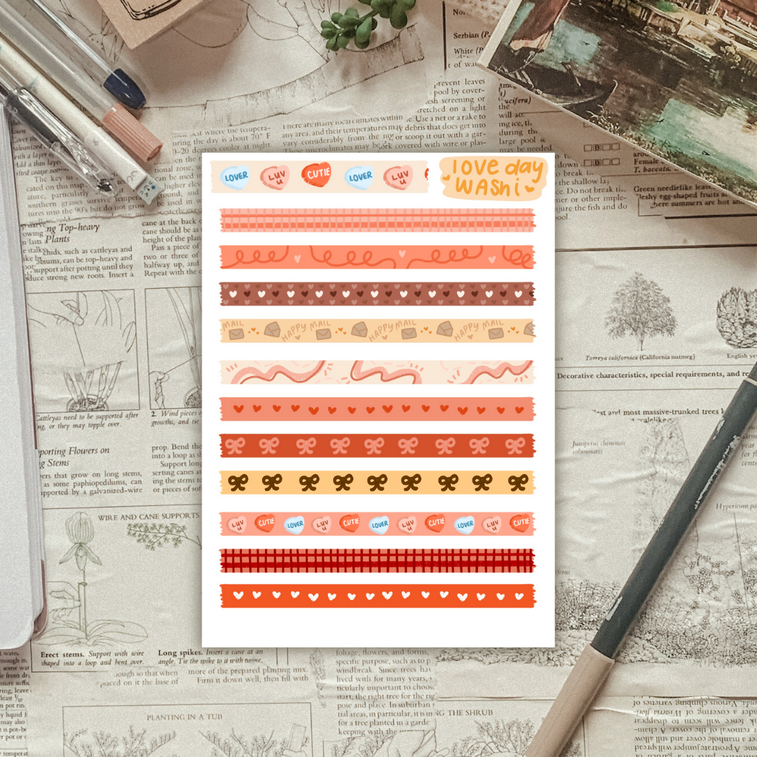 Love Day Washi Sticker Sheet