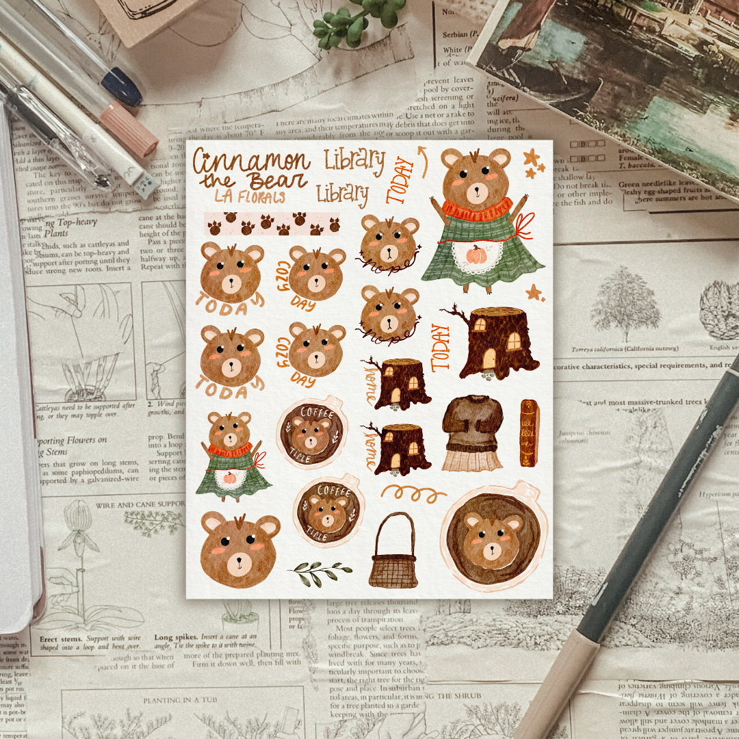 Teddy Bear Emotes Sticker Sheet