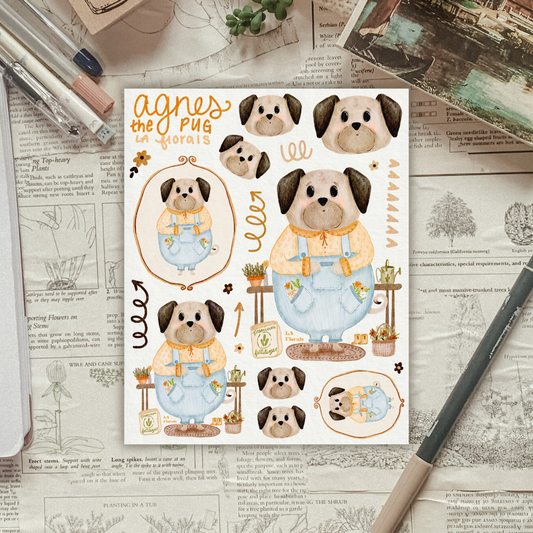 Agnes the Pug Sticker Sheet