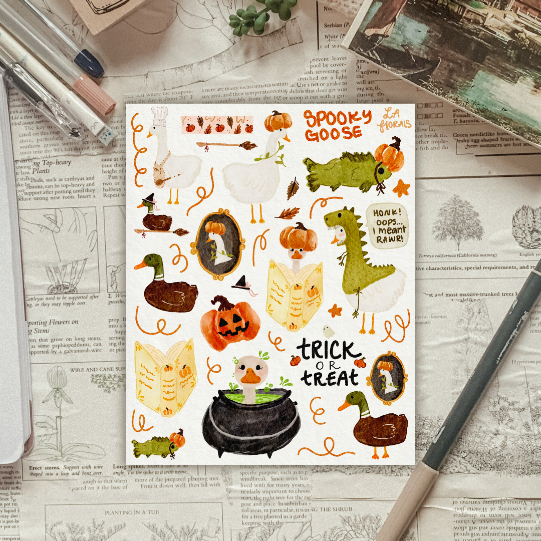 Spooky Goose Sticker Sheet