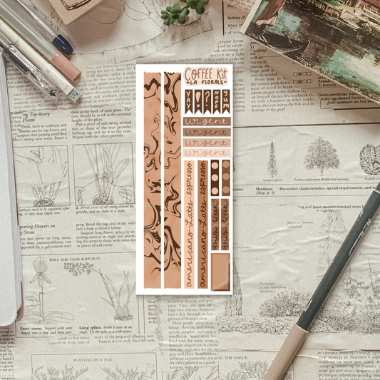 Accent Sticker Sheet ( In the Coffee Universal Planner Kit )