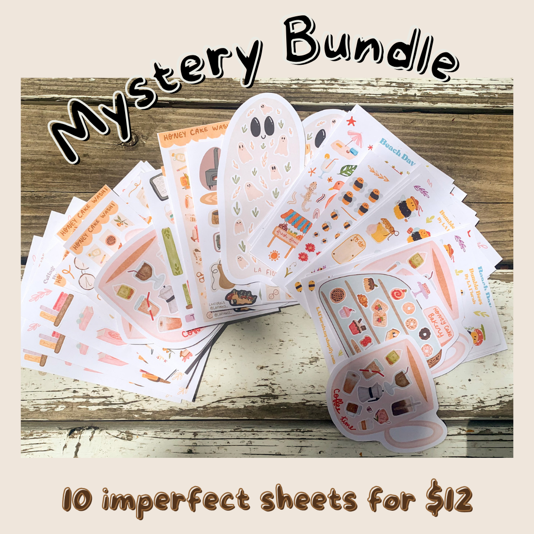 B Grade Sticker Sheet Bundle (10 sticker sheets per bundle) – LAFlorals